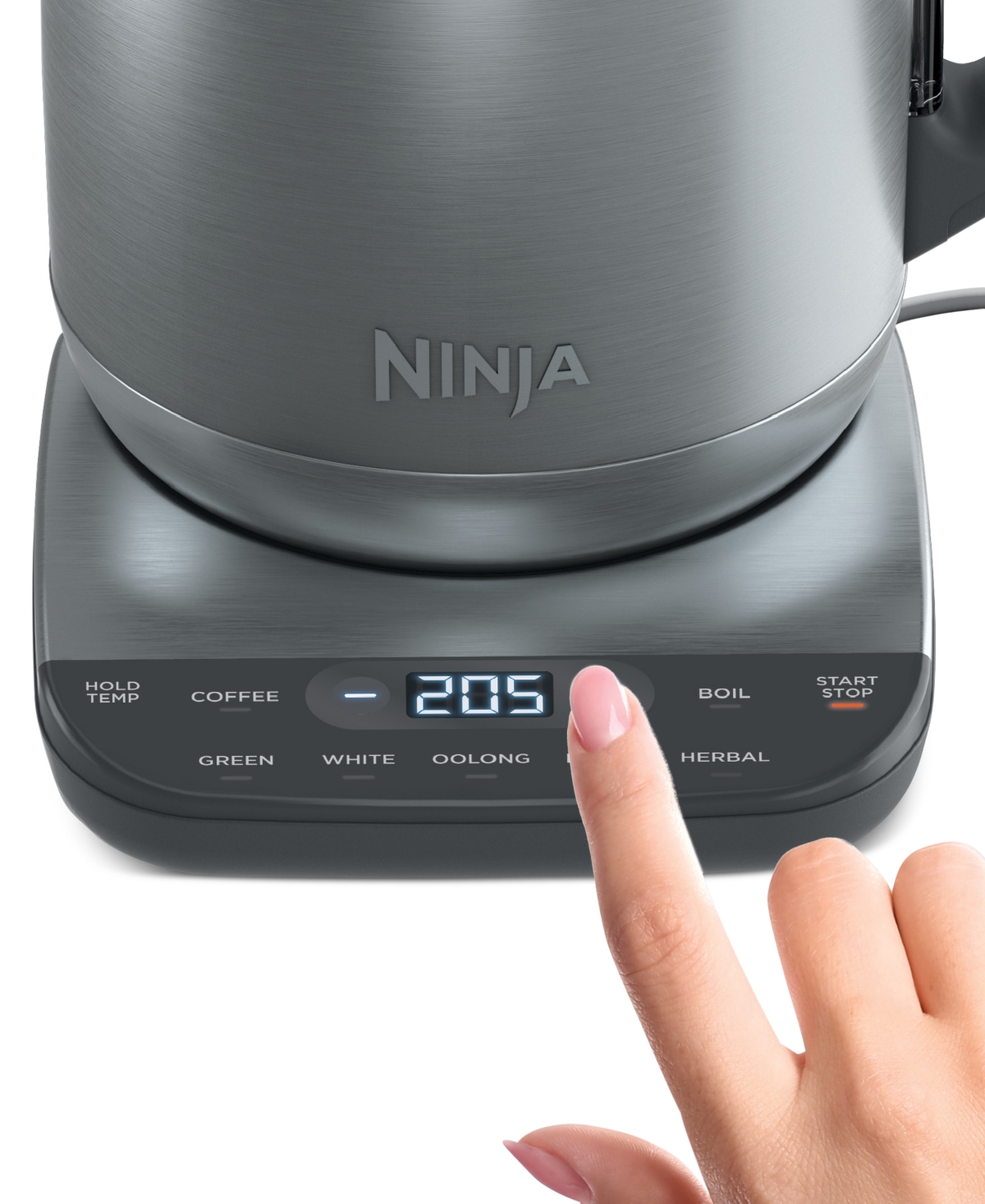 Ninja Precision Temperature 7-cup Electric Kettle, Kt200 In Stainless Steel,cool Gray