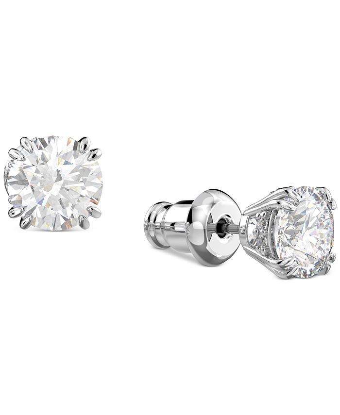 Silver-Tone Baseball Stud earring with crystals from Swarovski main image 0