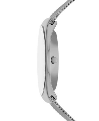 Men's Grenen Solar Powered Charcoal-Tone Stainless Steel Mesh Watch 37mm