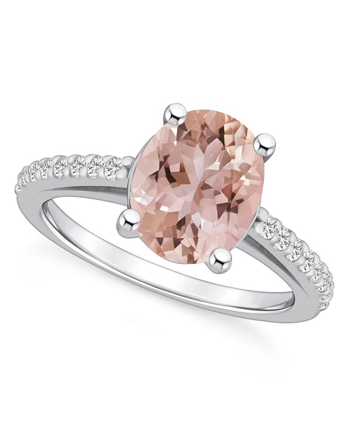 Macy's Morganite (2-1/2 ct. t.w.) and Diamond (1/4 ct. t.w.) Ring in ...