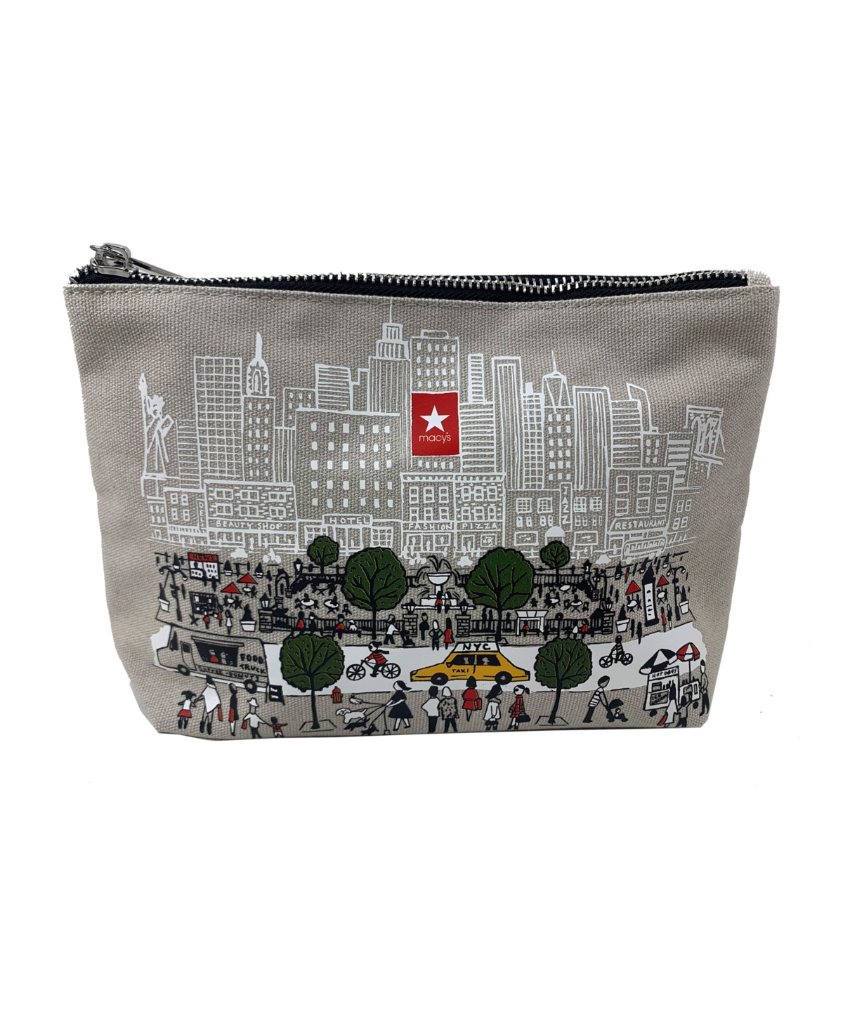 New York City Canvas Cosmetic Bag, Created for Macy's - Gray