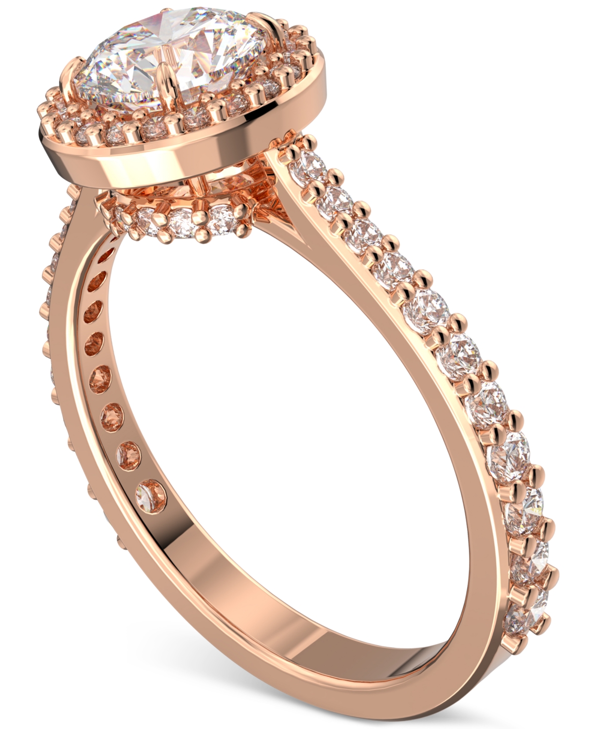 Swarovski Silver-Tone Constella Crystal Cocktail Ring -(Rose Gold)