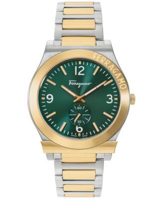 Ferragamo - Men's Swiss Gancini Two Tone Stainless Steel Bracelet Watch 41mm