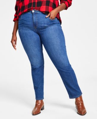 Style & Co Plus Size High-Rise Straight Jeans, Created for Macy's & Reviews  - Jeans - Plus Sizes - Macy's