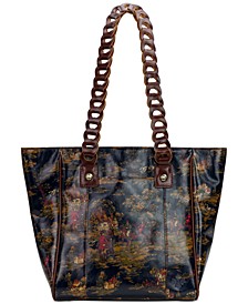 Ivy Leather Tote with Chain Handle 