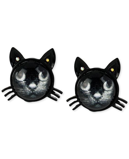 Betsey Johnson Black Cat Stud Earrings Reviews Fashion Jewelry