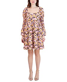 Women's Square-Neck Floral-Print Dress