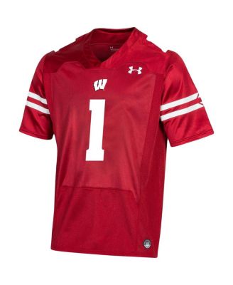 Men's #1 Wisconsin Badgers Replica Football Jersey