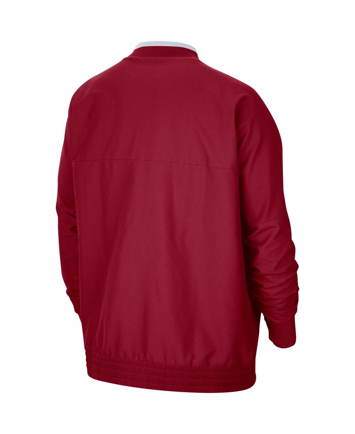 JORDAN MEN'S JORDAN CRIMSON OKLAHOMA SOONERS 2021 COACH HALF-ZIP JACKET 