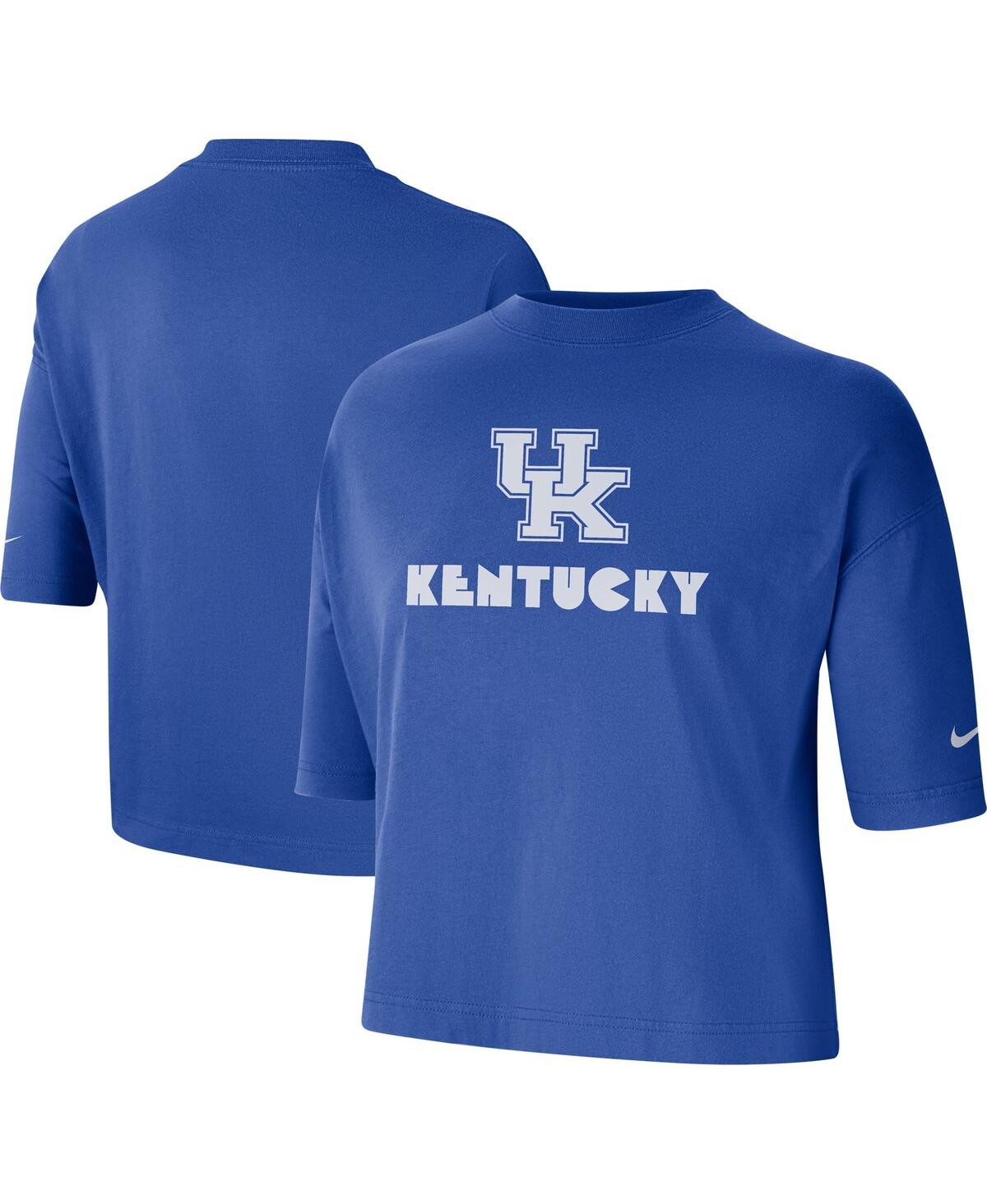 Nike Royal Kentucky Wildcats Crop Performance T-shirt In Royal