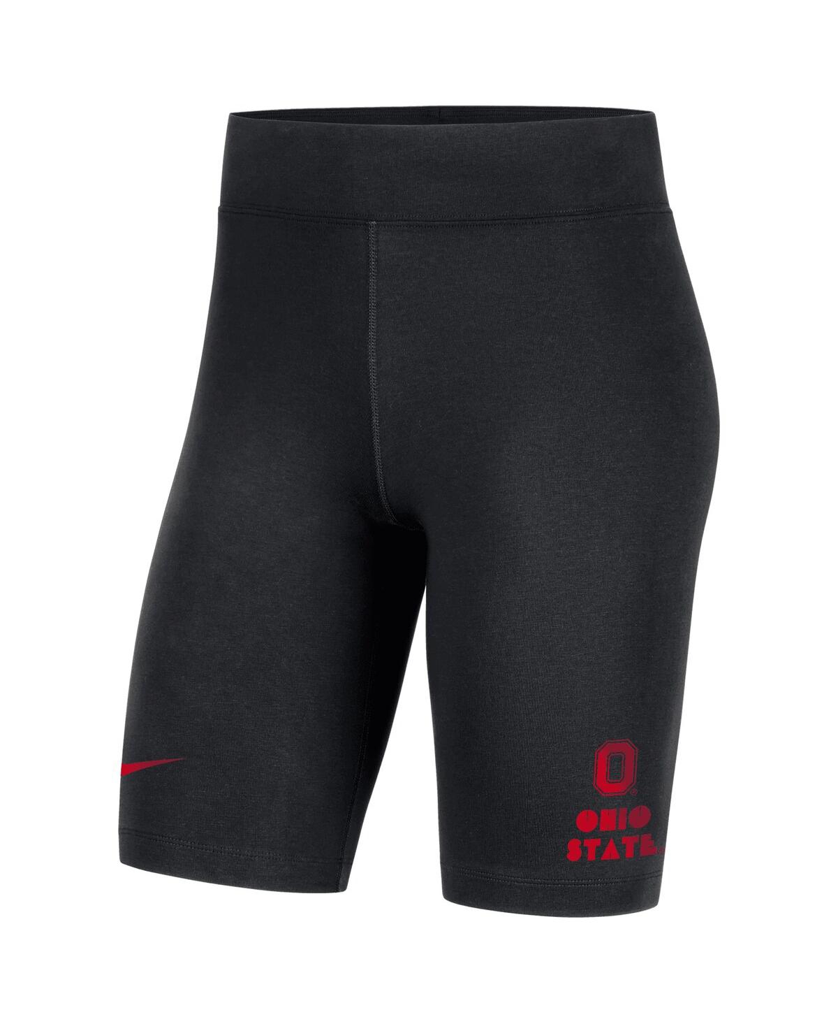 Shop Nike Women's  Black Ohio State Buckeyes Essential Tri-blend Bike Shorts
