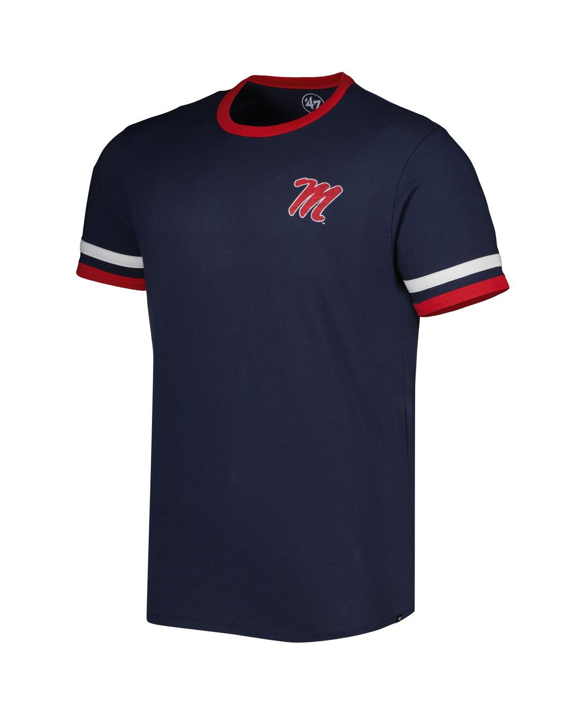 47 BRAND MEN'S '47 NAVY OLE MISS REBELS OTIS RINGER T-SHIRT 