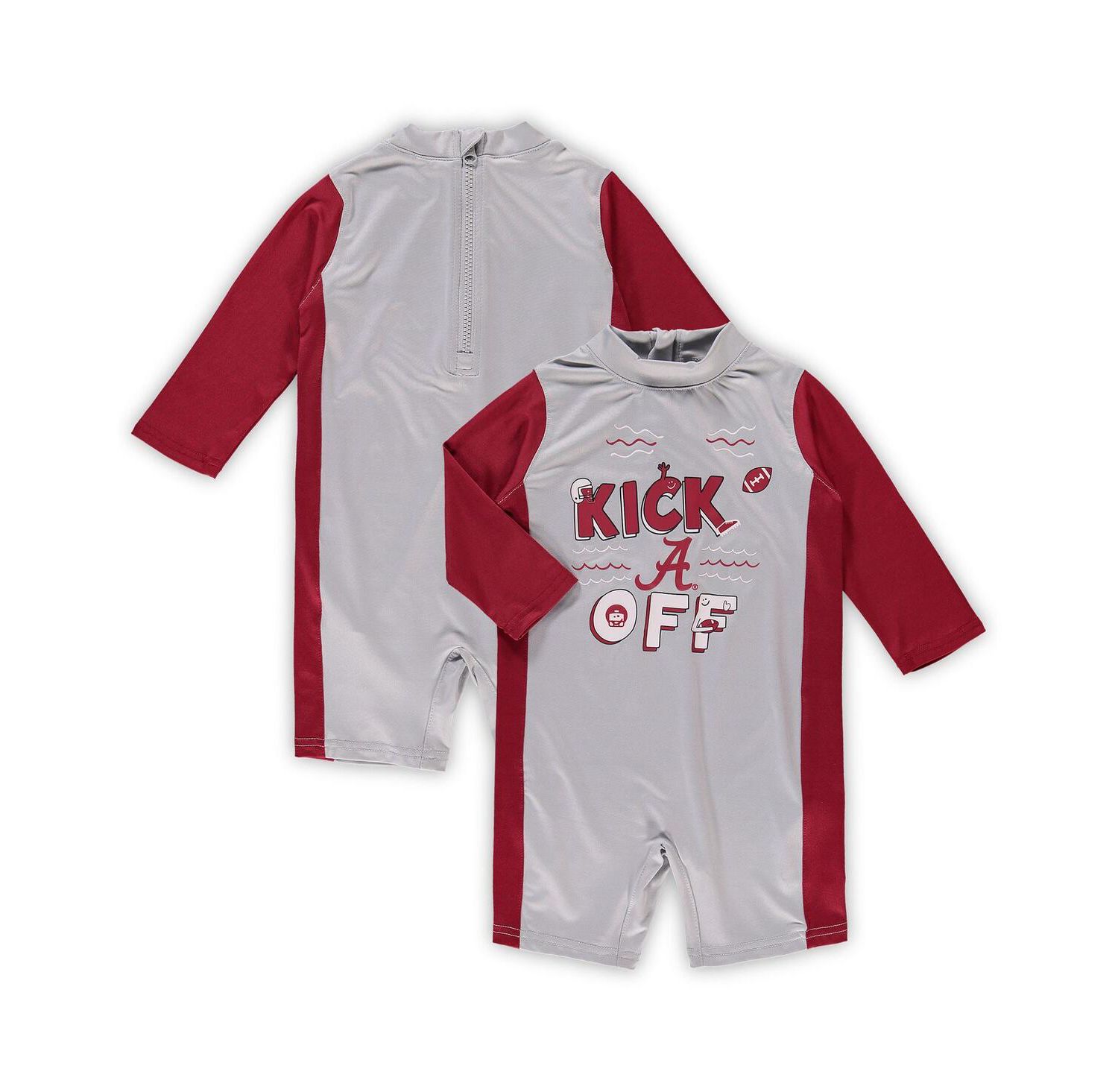 Toddler Girls Gray, Crimson Alabama Crimson Tide Wave Runner Wetsuit