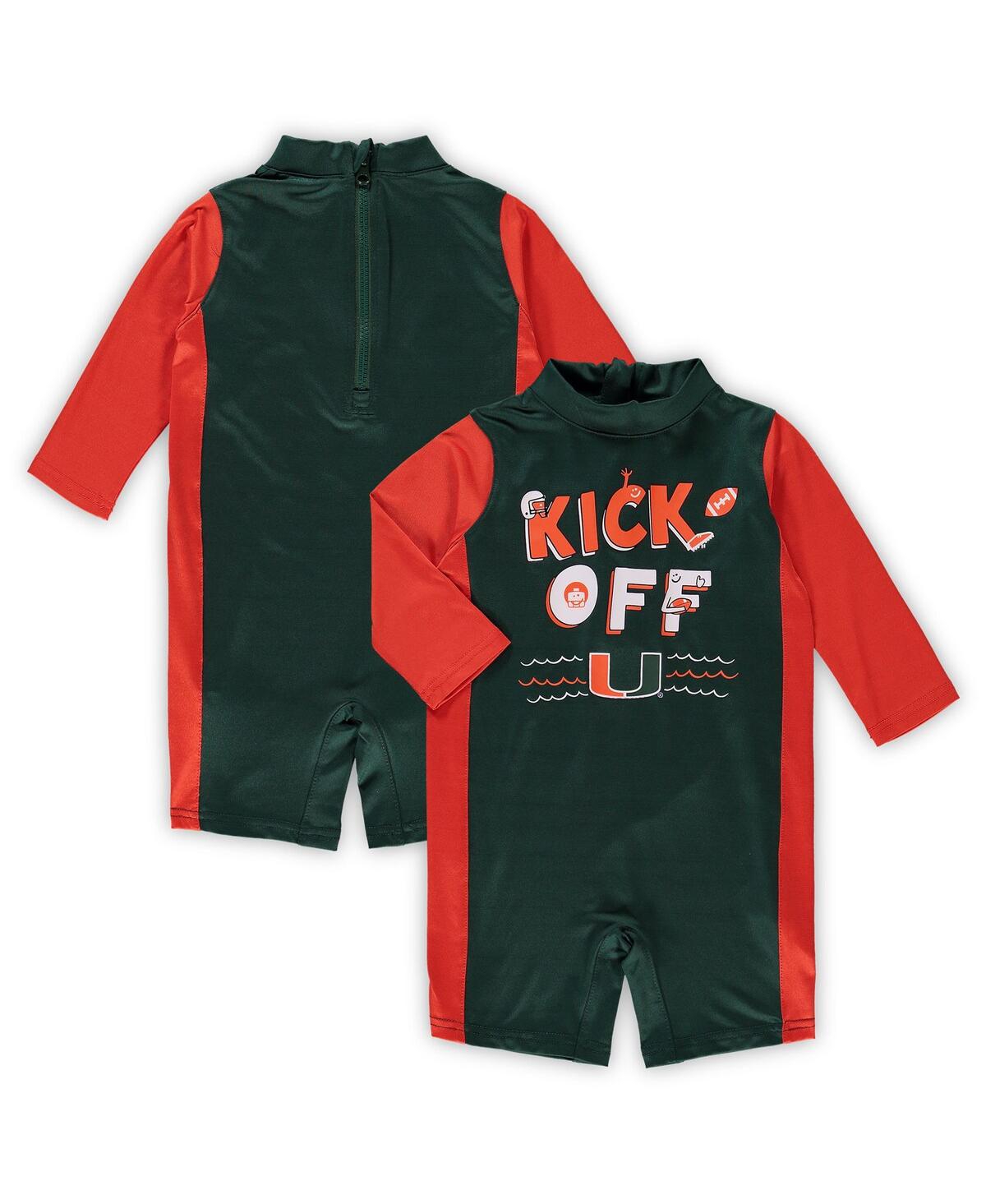 Outerstuff Infant Unisex Green And Orange Miami Hurricanes Wave Runner Wetsuit In Green,orange