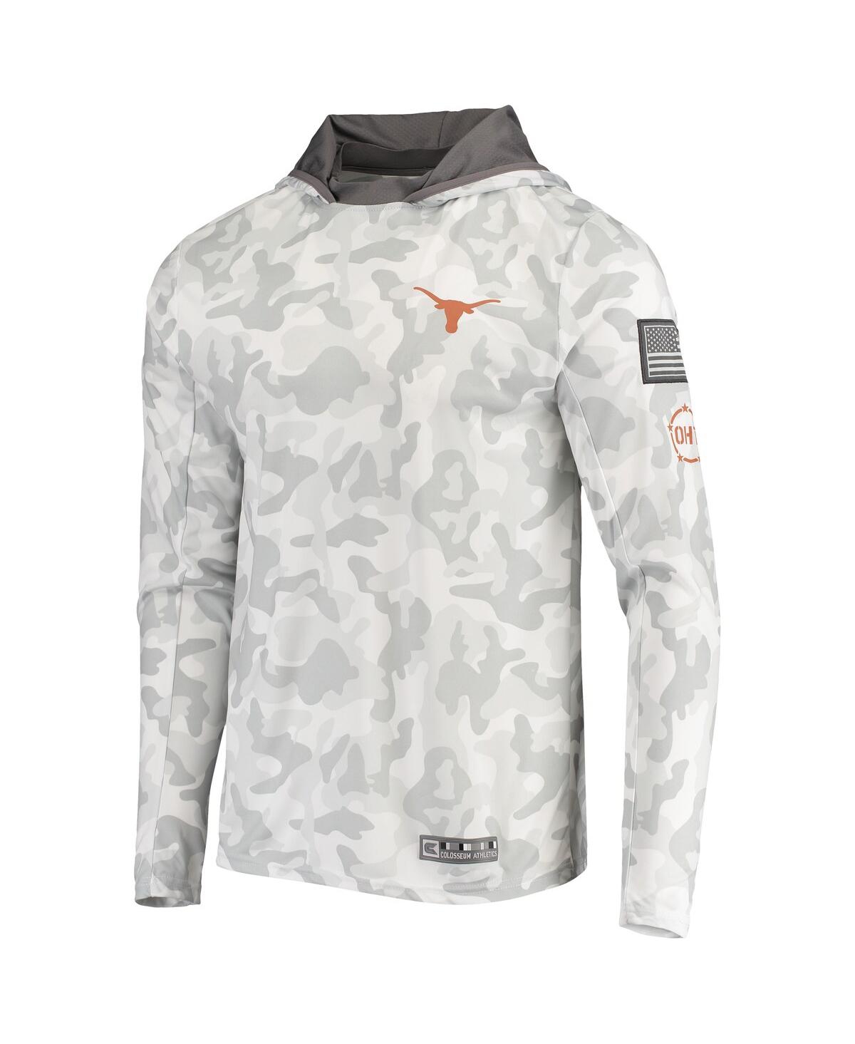Colosseum Men's  Arctic Camo Texas Longhorns Oht Military-inspired Appreciation Long Sleeve Hoodie To In Arctic Camo