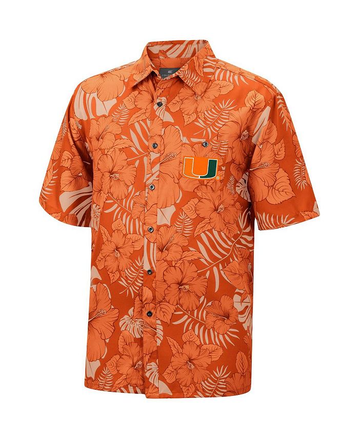 Colosseum Men's Orange Miami Hurricanes The Dude Camp Button-Up Shirt ...
