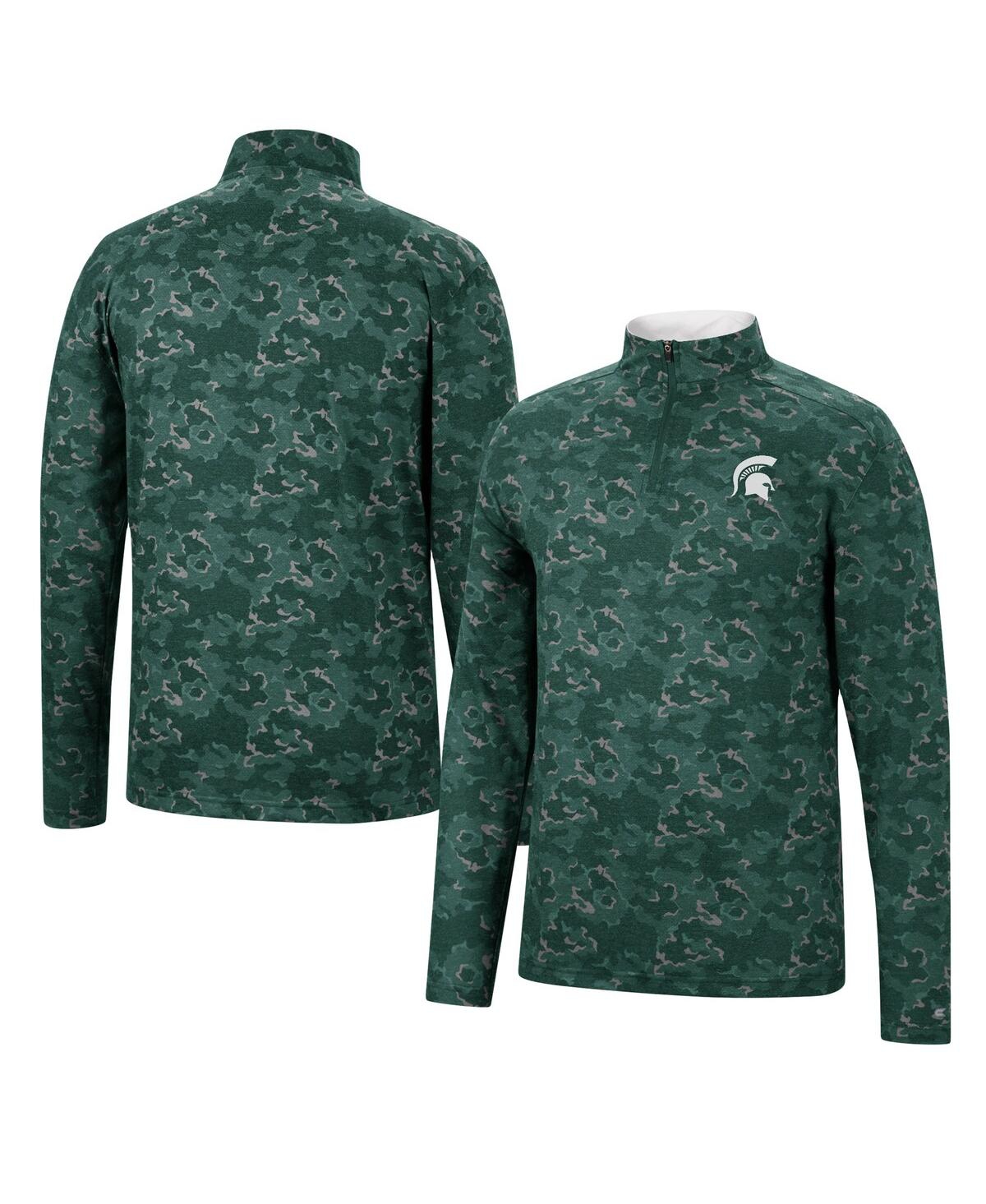 Shop Colosseum Men's  Green Michigan State Spartans Tivo Quarter-zip Jacket