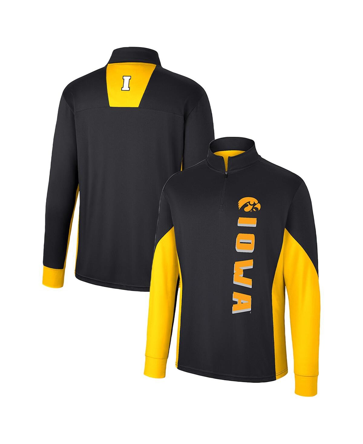 Colosseum Men's Black Iowa Hawkeyes Bart Windshirt Quarter-zip Pullover Jacket In Black