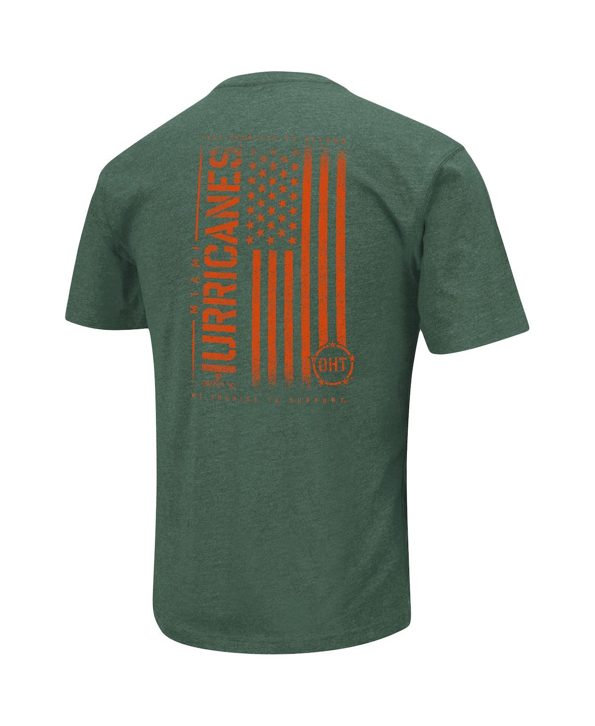Shop Colosseum Men's  Green Miami Hurricanes Oht Military-inspired Appreciation Flag 2.0 T-shirt
