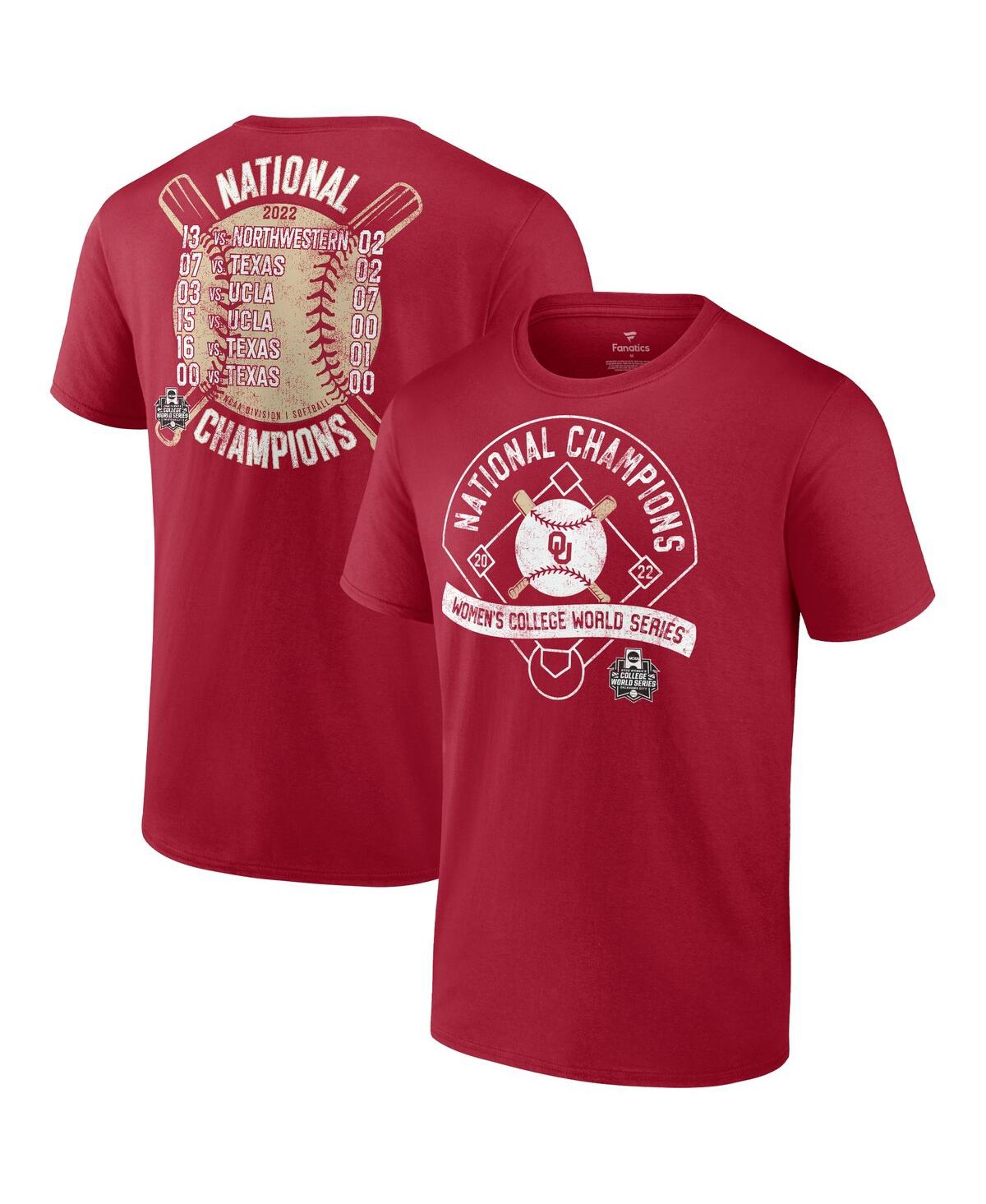 Men's FanaticsOklahoma Sooners 2022 Ncaa Softball Women's College World Series Champions Slide T-shirt - Crimson