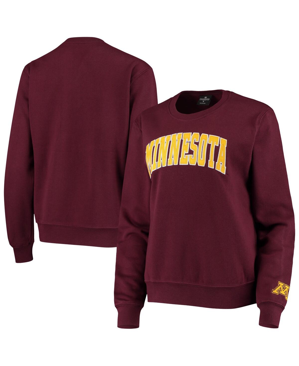 Colosseum Women's Minnesota Golden Gophers Campanile Pullover Sweatshirt In White