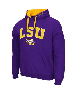 Men's Purple LSU Tigers Big and Tall Arch & Logo 2.0 Pullover Hoodie