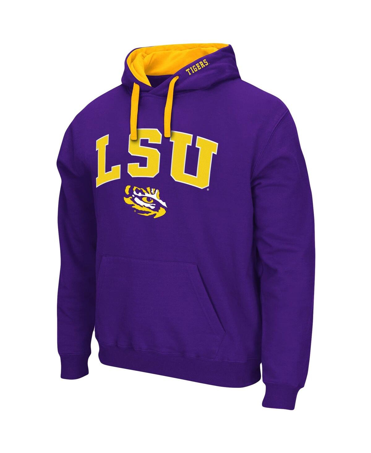 Colosseum Men's  Purple Lsu Tigers Big And Tall Arch & Logo 2.0 Pullover Hoodie In Purple