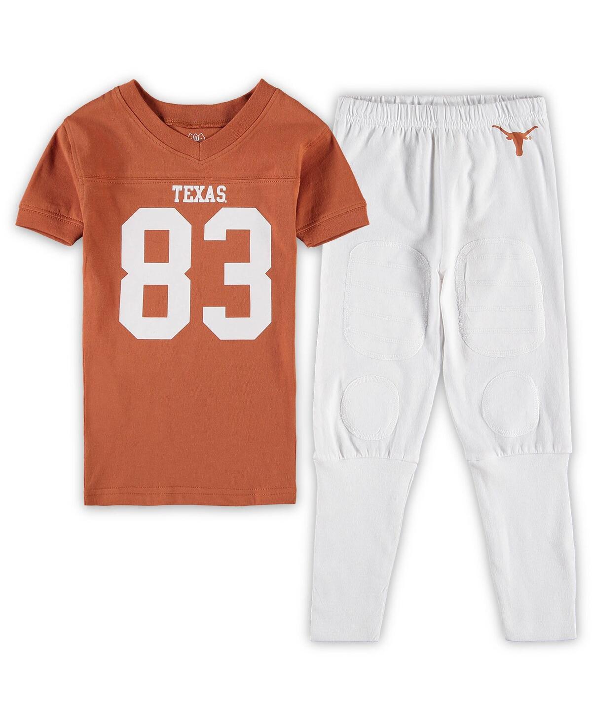 Wes & Willy Babies' Preschool Boys And Girls  Texas Orange Texas Longhorns Football Pajama Set