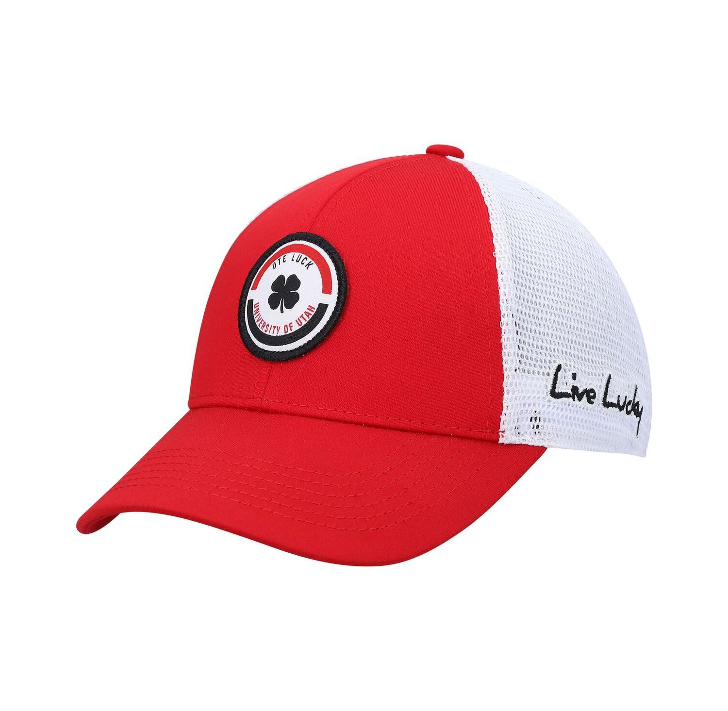 Men's Red, White Utah Utes Motto Trucker Snapback Hat