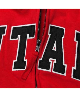 Women's Red Utah Utes Arched Name Full-Zip Hoodie