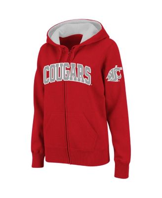 Women's Crimson Washington State Cougars Arched Name Full-Zip Hoodie