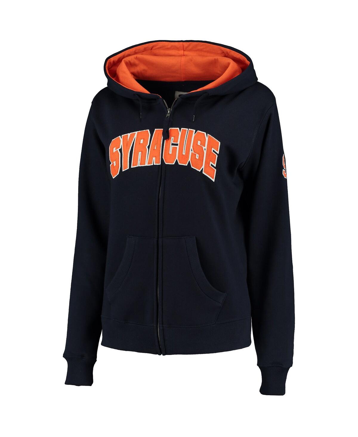 Shop Colosseum Women's  Navy Syracuse Orange Arched Name Full-zip Hoodie