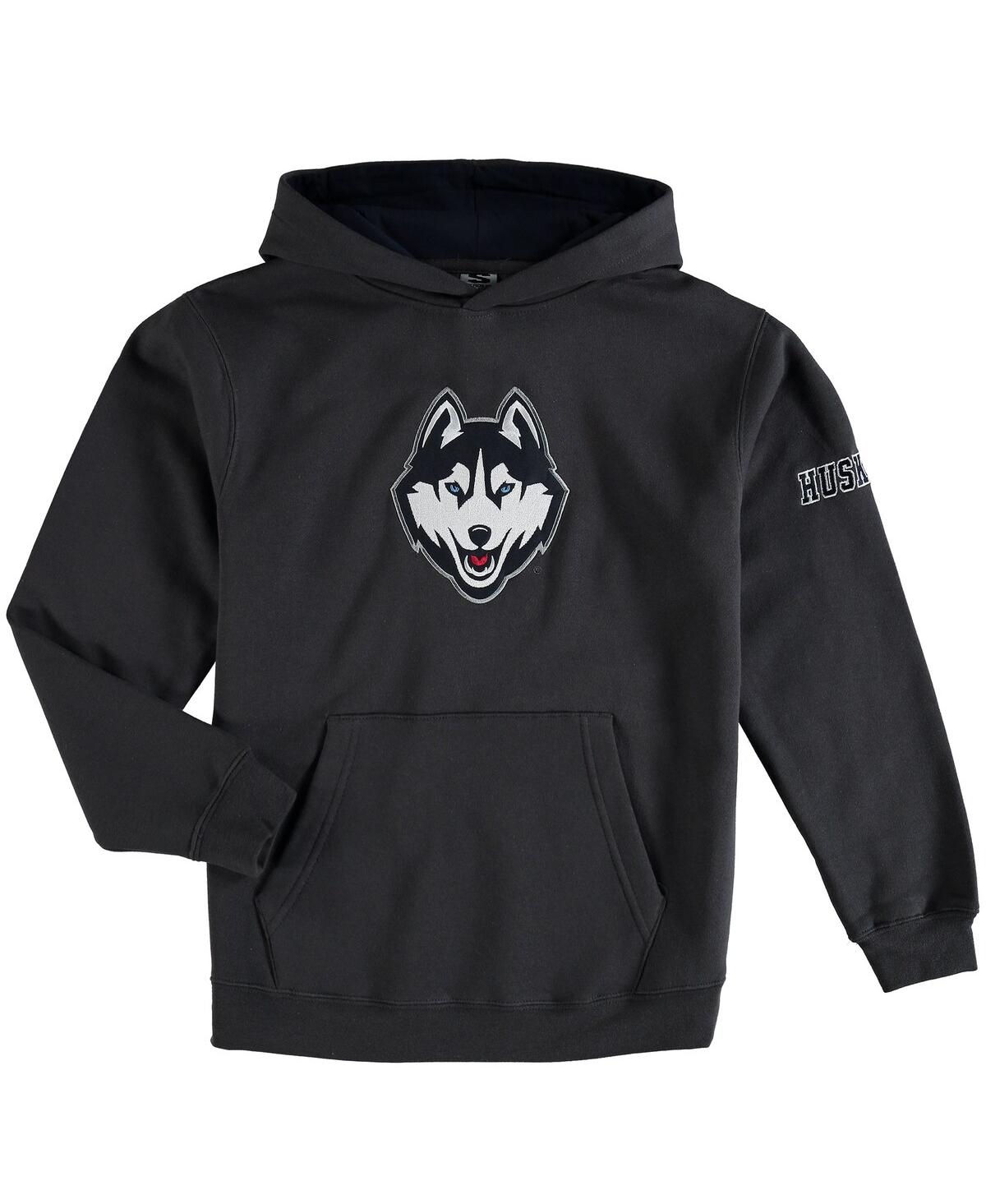 Big Boys Stadium Athletic Charcoal UConn Huskies Big Logo Pullover Hoodie - Charcoal