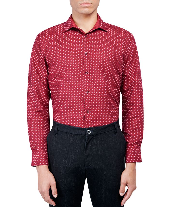 Slim & Regular Fit Dash Geo Performance Dress Shirt