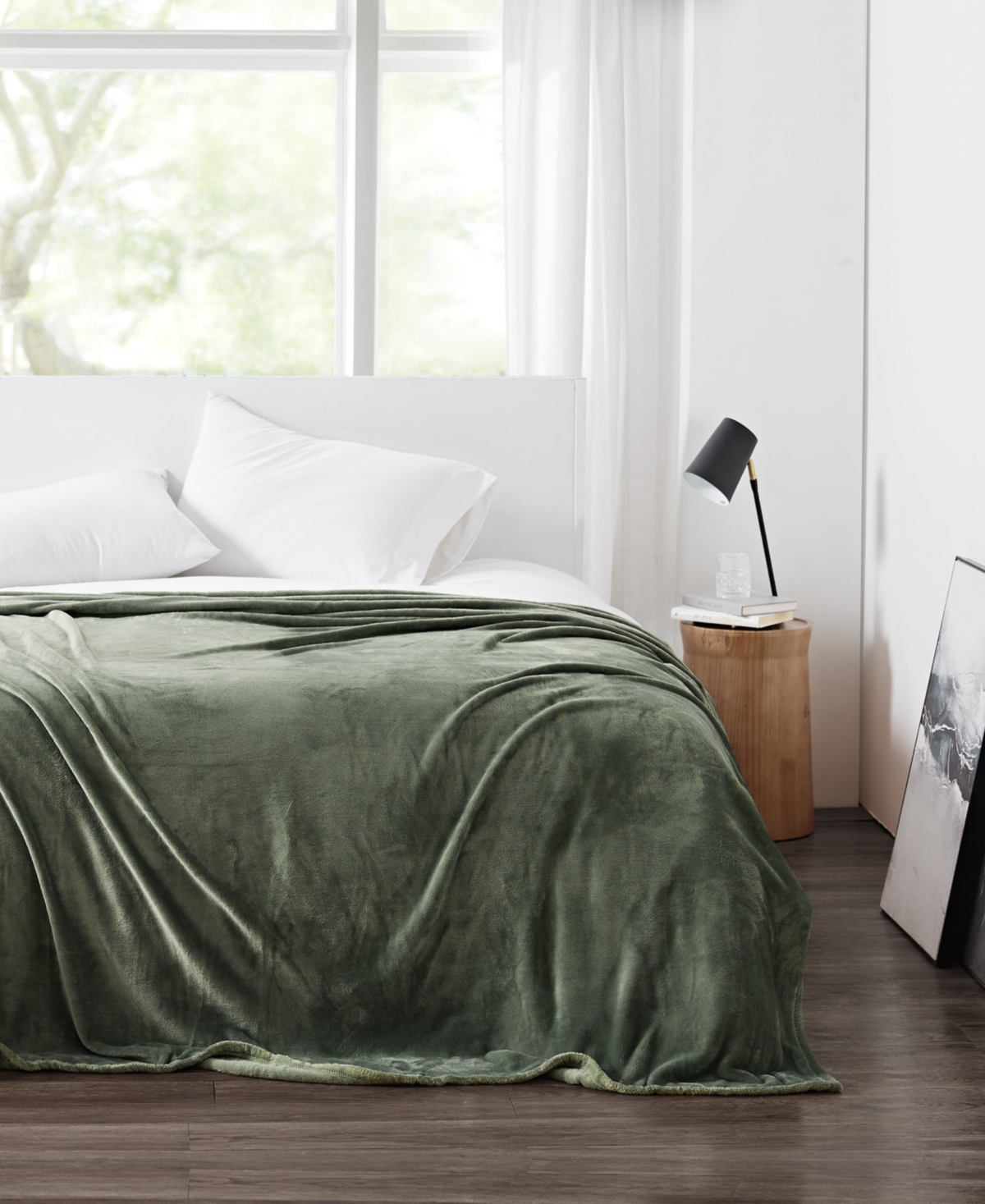 Cannon Solid Plush Blanket, Twin/twin Xl In Green