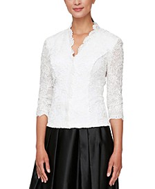Women's 3/4-Sleeve Embroidered Blouse