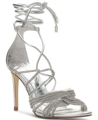 Vince Camuto - Women's Aimery Strappy Rhinestone Tie-Up Stiletto Sandals