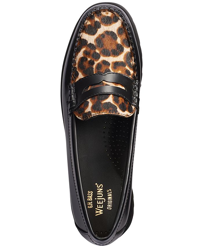 GH Bass G.H.BASS Women's Whitney Lug Leopard Loafer Flats - Macy's