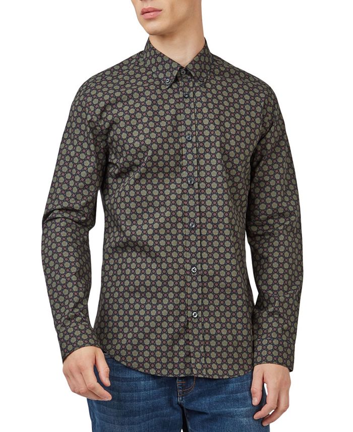 Ben Sherman Men's Foulard-Print Long-Sleeve Shirt - Macy's