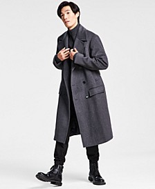Men's Double-Breasted Topcoat, Turtleneck Sweater, & Cargo Jogger Pants, Created for Macy's