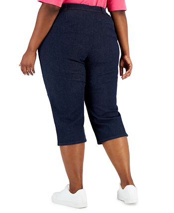 Karen Scott Plus Size Comfort-Waist Capri Pants, Created for Macy's ...