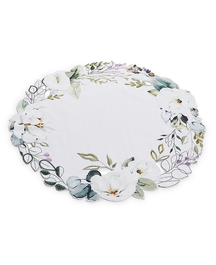 Elrene Ashland Eucalyptus Cutwork Fabric Round Placemat Macy's
