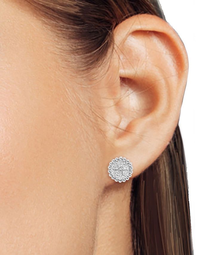 Forever Grown Diamonds LabCreated Diamond Cluster Bead Frame Stud