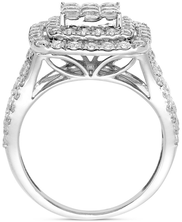 Macy's Diamond Princess Cluster Halo Engagement Ring (2 ct. t.w.) in
