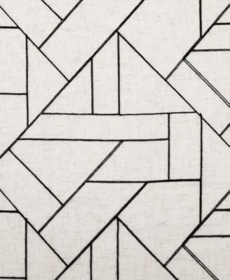 Jigsaw Embroidery Linen Blend Curtain