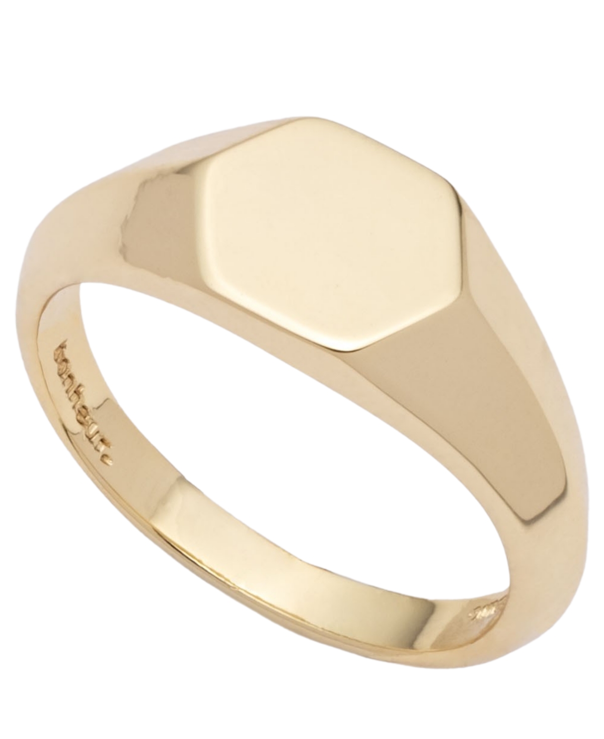 Bonheur Jewelry Mabel Bespoke Signet Ring In Karat Micro Plated Gold Over Brass