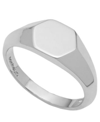 Bonheur Jewelry Mabel Bespoke Signet Ring - Rhodium Plated Brass