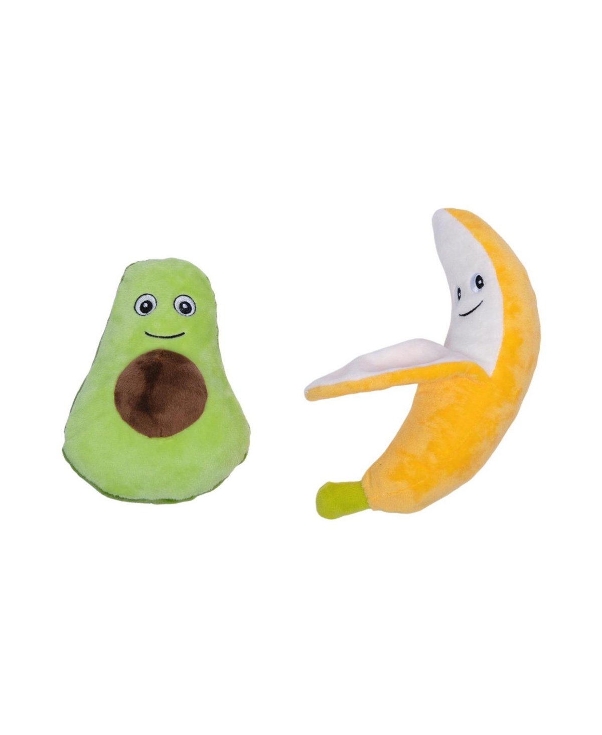 Avocado & Banana Plush Dog Toy Gift Set &#x2013; with Squeaker & Crinkle Paper for Fun Play, Durable for Chewing, Perfect for Playtime and Cuddles - O