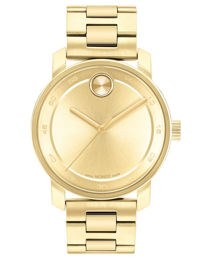 Movado Men's Swiss Bold Access Gold Ion Plated Steel Bracelet Watch 41mm &  Reviews - All Watches - Jewelry & Watches - Macy's