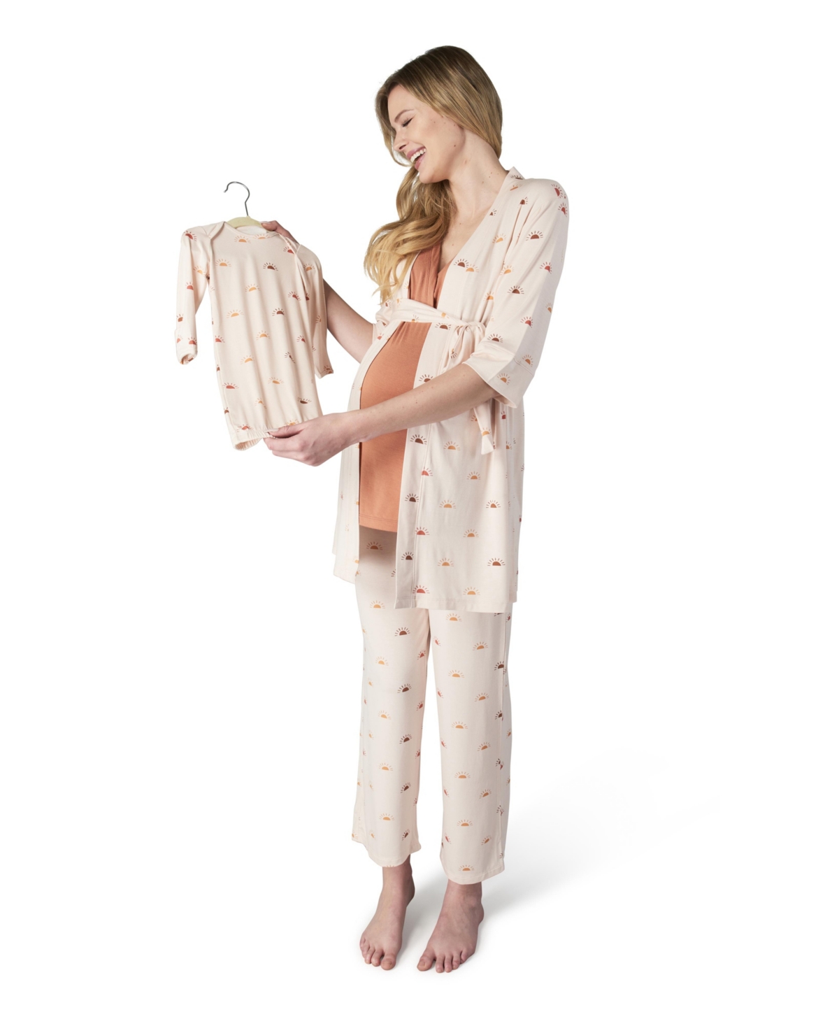 Everly Grey Women's  Analise During & After 5-piece Maternity/nursing Sleep Set In Sunrise